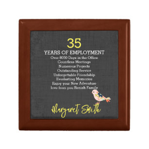 floral bird Retirement keepsake trinket for her Box