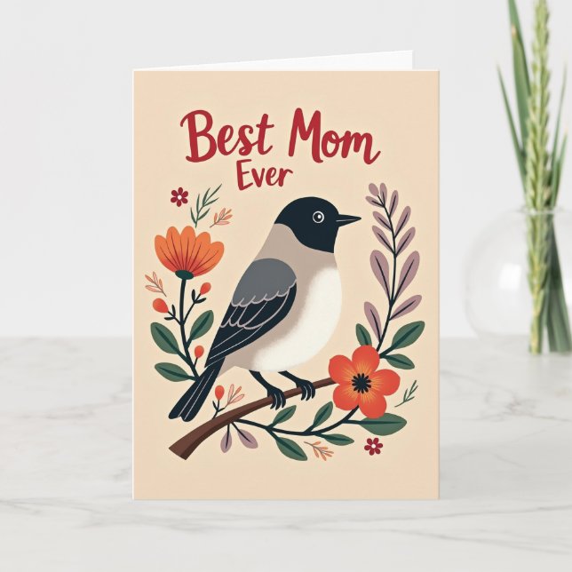 Floral Bird Scene Card (Front)