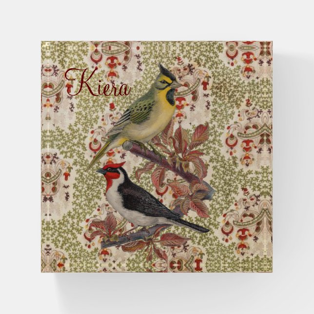 Floral Bird Victorian Paperweight (Front)