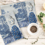 Floral Birds English Garden Toile Blue and White Kitchen Towel<br><div class="desc">This beautiful collage design was created out of a wide selection of vintage artwork in Delft blue and white. It is made up of layer upon layer of script handwriting ephemera, pottery, watercolor botanical illustrations of birds, flowers and foliage and more. Graphically designed by internationally licensed artist and designer, Audrey...</div>