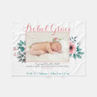 Floral Birth Announcement with Bible Verse