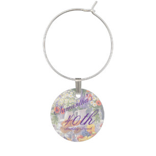 Floral Birthday Brunch Wine Charm