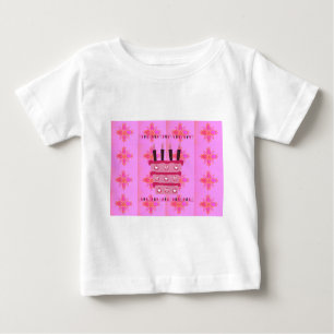Floral Birthday Cake for Her/Girls Art Print Baby T-Shirt