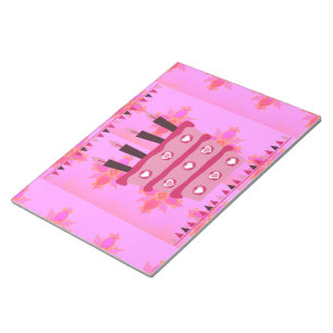 Floral Birthday Cake for Her/Girls Art Print Notepad