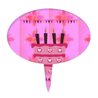 Floral Birthday Cake for Her/Girls Art Print Topper