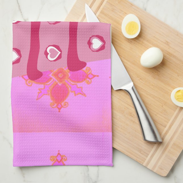 Floral Birthday Cake for Her/Girls Art Print Towel (Quarter Fold)
