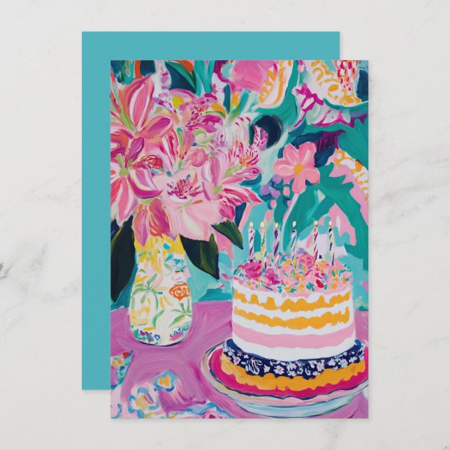 Floral Birthday Card (Front/Back)