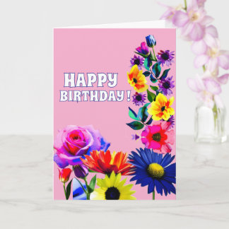FLORAL birthday card for mom, grandmother