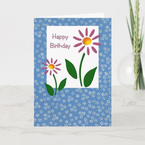Floral Birthday Card Large Print
