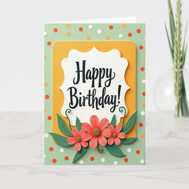 Floral Birthday Cloud Card (Front)