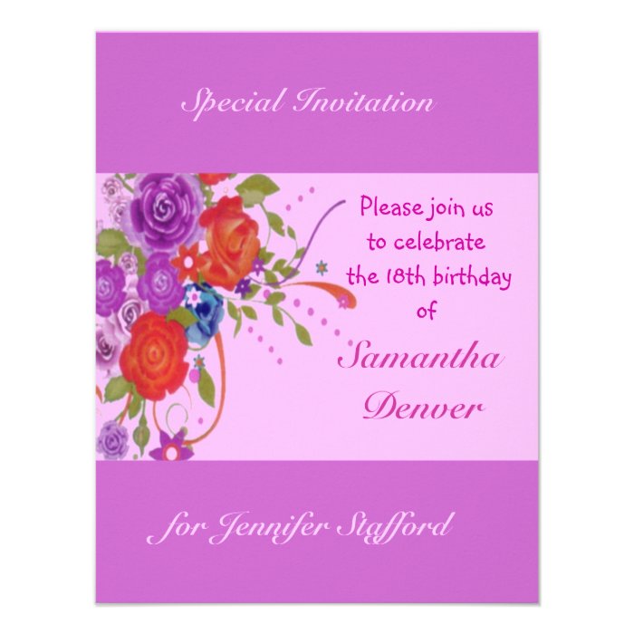 Floral Birthday Custom Invitation