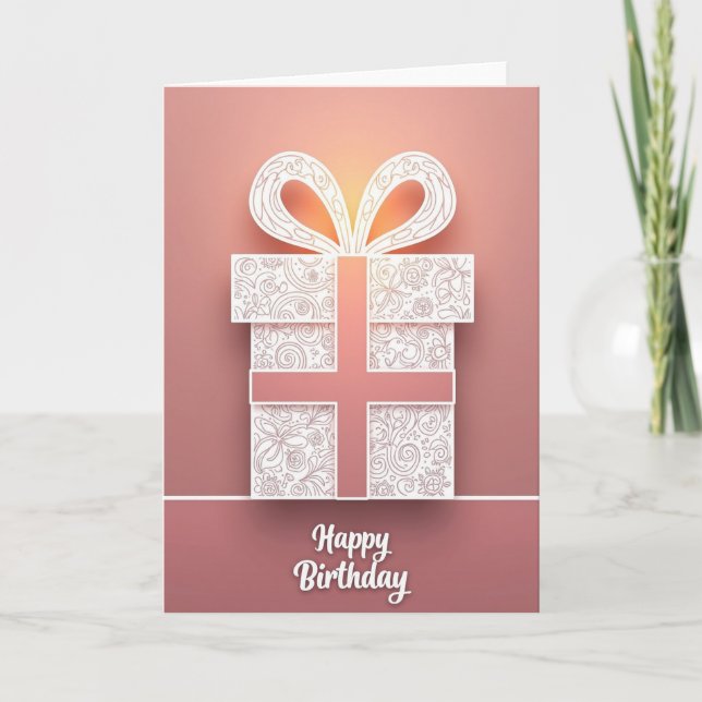 Floral Birthday Etched Card (Front)