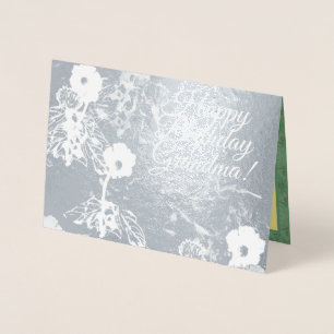 Floral Birthday Foil Card w/Text