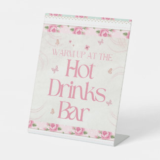 Floral Birthday Hot Drinks Bar Sign
