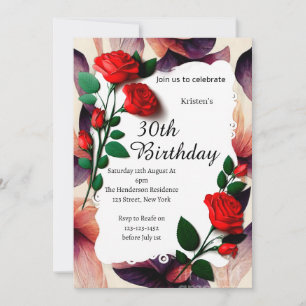 Floral Birthday Invitation