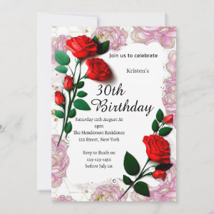 Floral Birthday Invitation