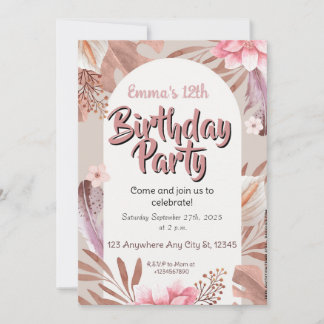 Floral Birthday Invitation