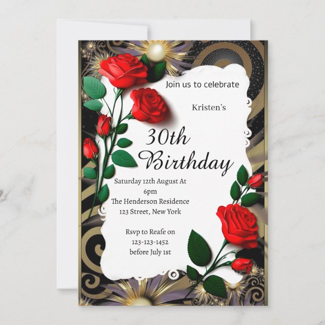 Floral Birthday Invitation (Front)