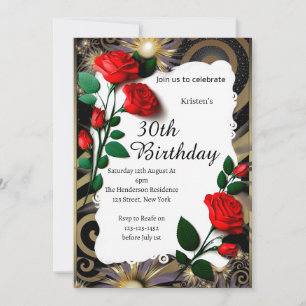 Floral Birthday Invitation