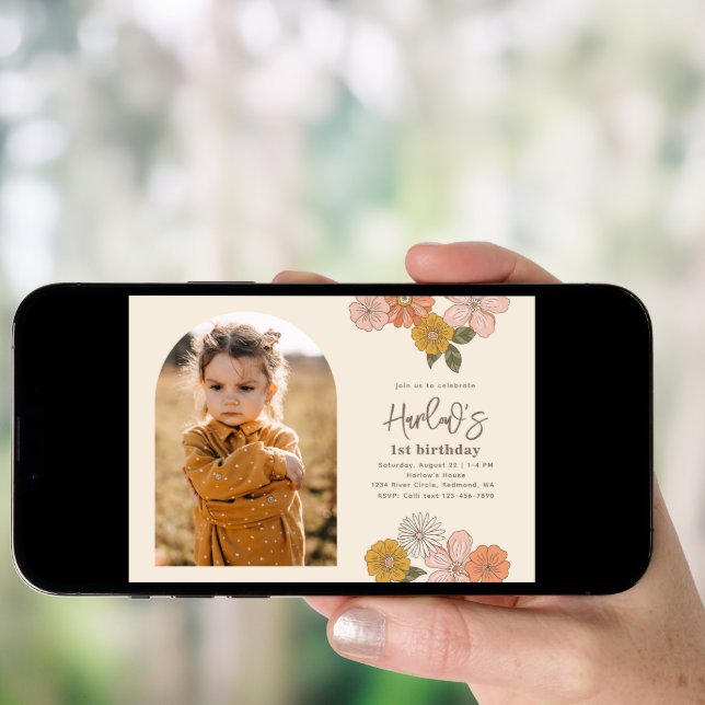 Floral Birthday Invitation | Girl's Birthday (Front Digital)