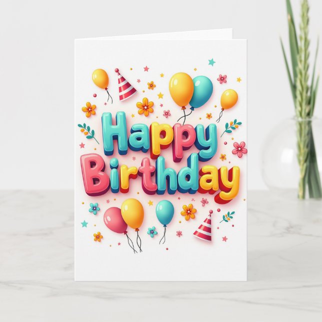 Floral Birthday Letters Card (Front)