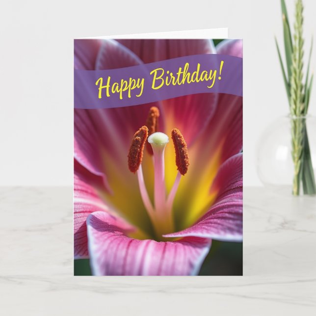 Floral Birthday Macro Photo Card (Front)