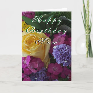 Floral Birthday Mom Folded Greeting Card