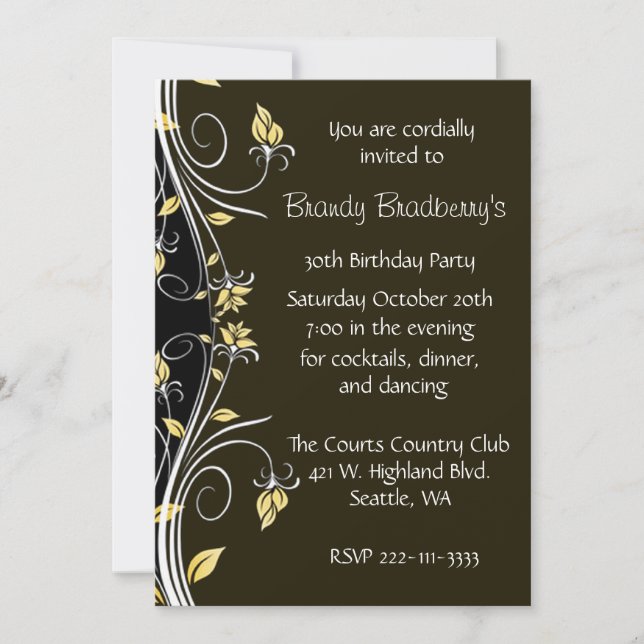 Floral Birthday Party Invitation (Front)