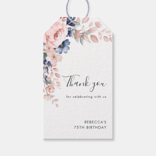 Floral Birthday Party Thank You Gift Tags