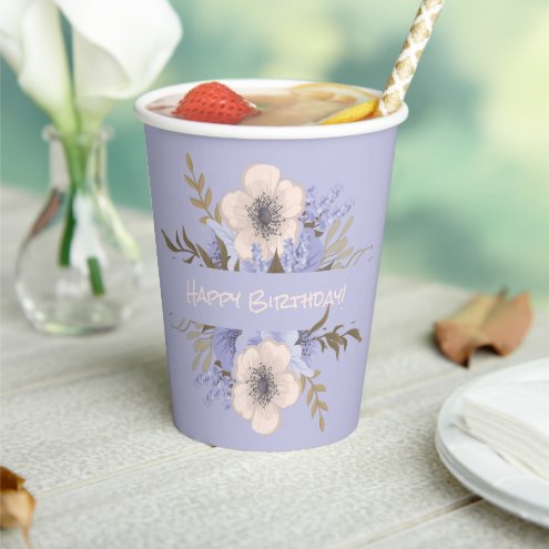 Floral Birthday Peach Violet Five Petal Wild Rose