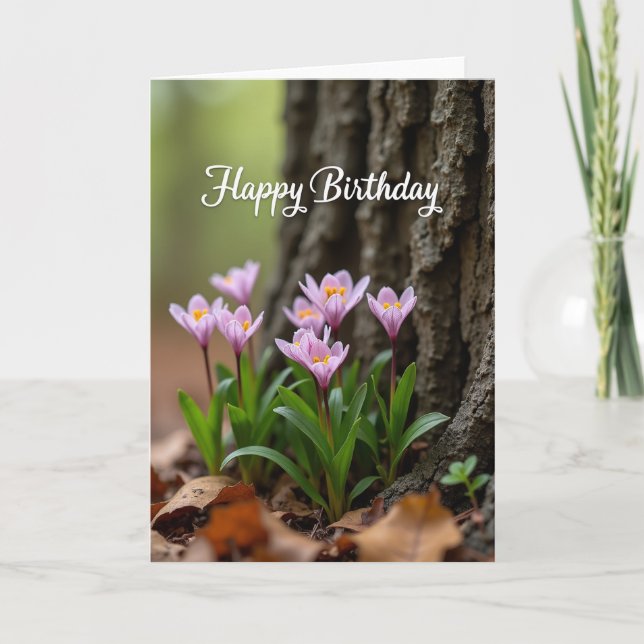 Floral Birthday Photo Card (Front)