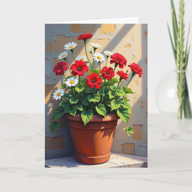 Floral Birthday Pot Card (Front)
