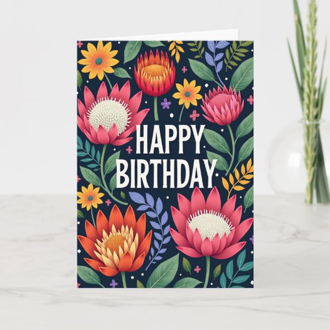 Floral Birthday Scene Card (Front)