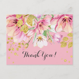 FLORAL, BIRTHDAY THANK YOU CARD