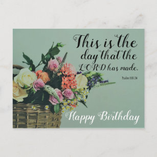 Floral Birthday This is the day Postcard