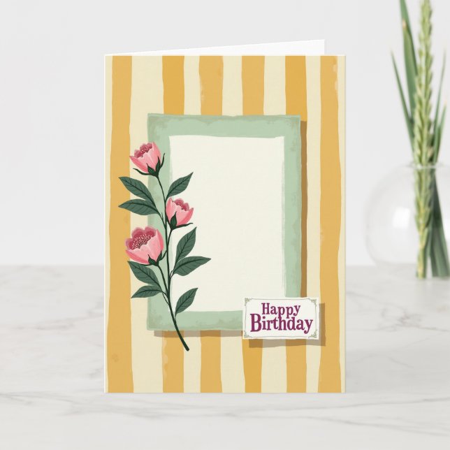 Floral Birthday Vines Card (Front)