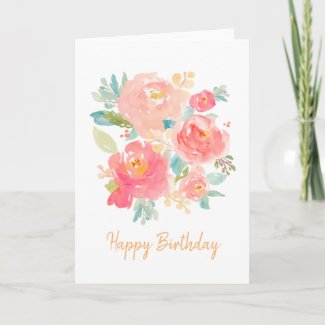 Floral Birthday Watercolor Card