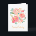 Floral Birthday Watercolor Card<br><div class="desc">Birthday Card Floral Design</div>