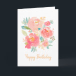 Floral Birthday Watercolor Card<br><div class="desc">Birthday Card Floral Design</div>