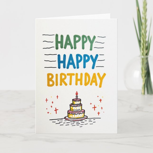 Floral Birthday Wishes Image Card (Front)