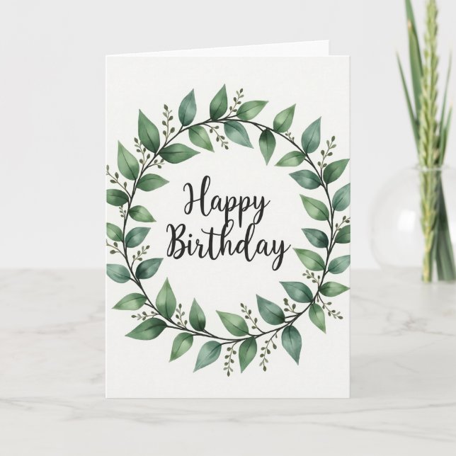 Floral Birthday Wreath Card (Front)