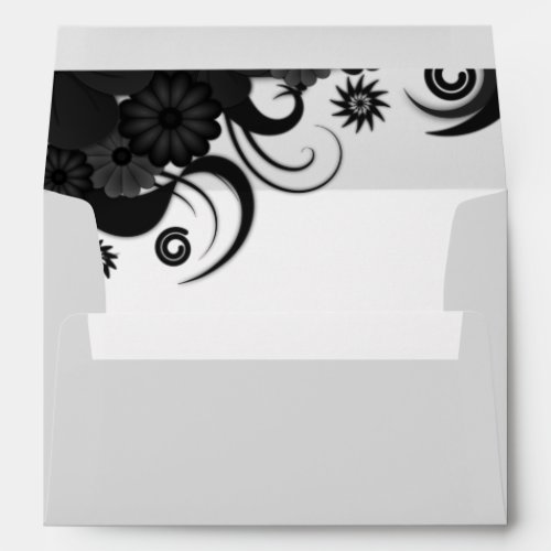 Floral Black and White Elegant Custom Envelopes