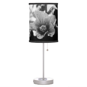 Floral Black and White Photography Table Lamp