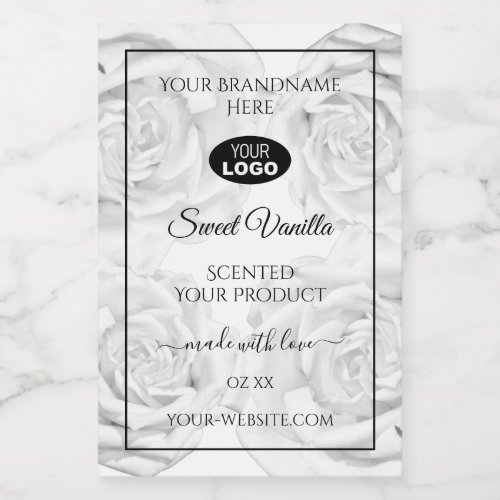 Floral Black and White Product Package Labels Logo