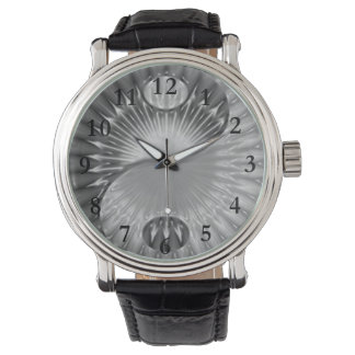 Floral Black and White Yin Yang Watch
