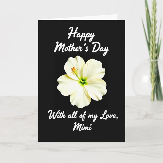 Floral Black Backdrop Mothers Card (Front)