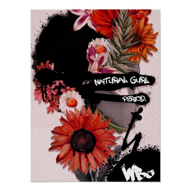 Floral Black Beauty Poster  (Front)