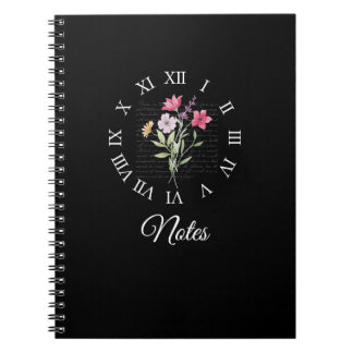 Floral & Black Book Time Notebook