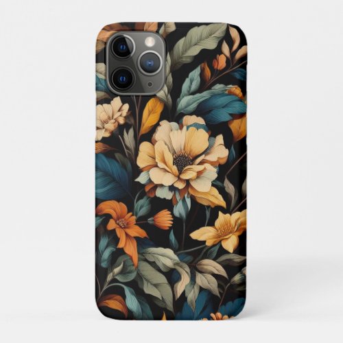 Floral black elegant  iPhone 11 pro case