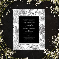 Floral Black Elegant Wedding